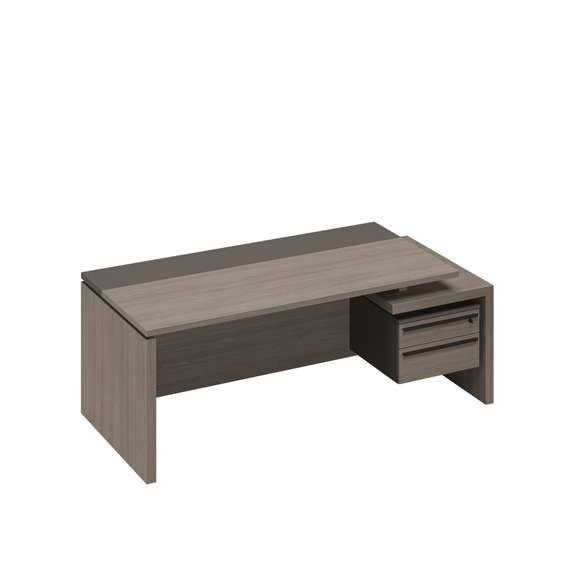 Стол руководителя с тумбой подвесной 2-ящичной с замком правый РС 110 ДЧ/ЛС