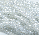 БП001ДД34 Хрустальные бусины "рондель", цвет: прозрачный с серым AB покрытием, 3х4 мм, 95-100 шт.
