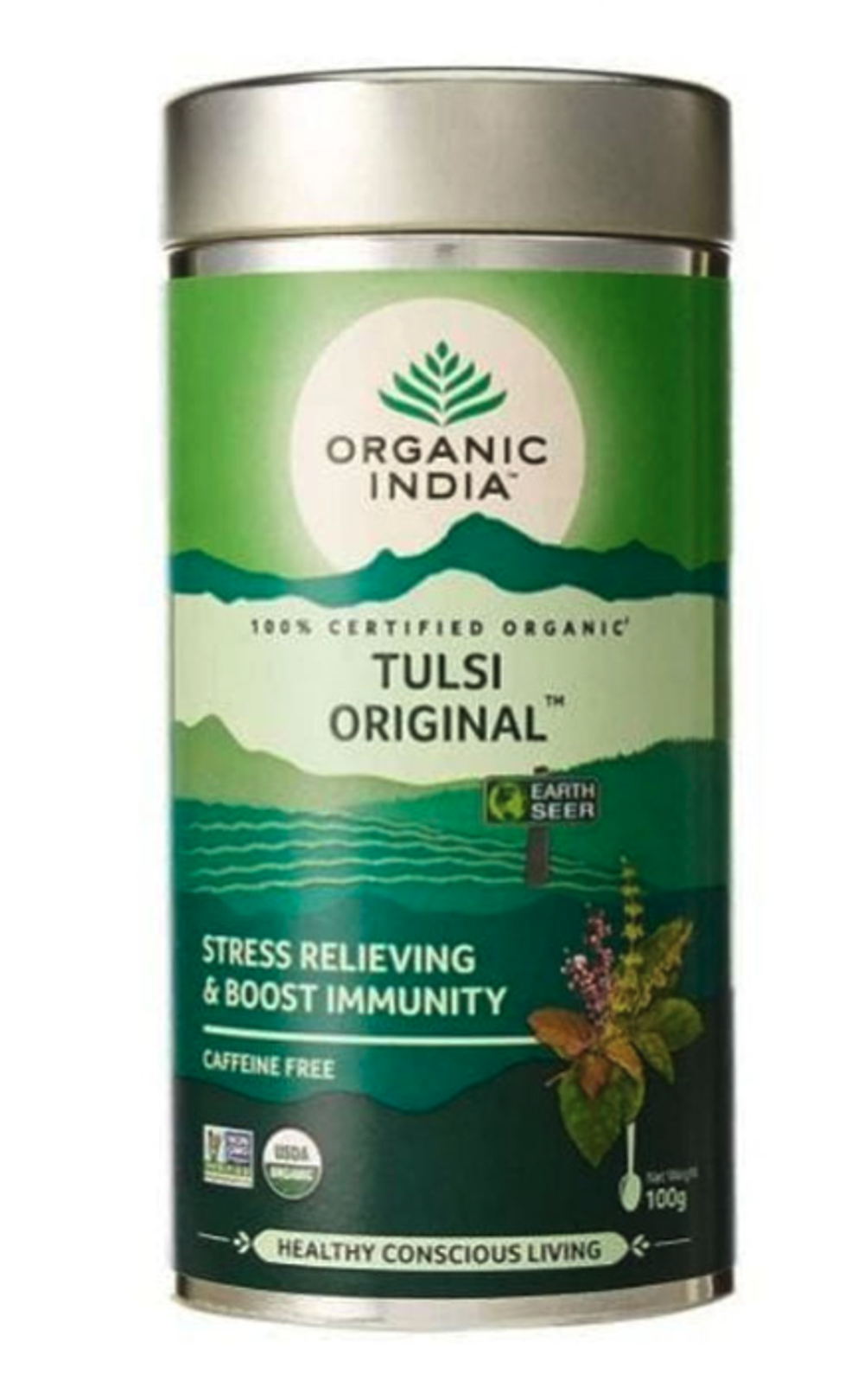 Чай в банке органический Туласи Tulsi Tea Organic India