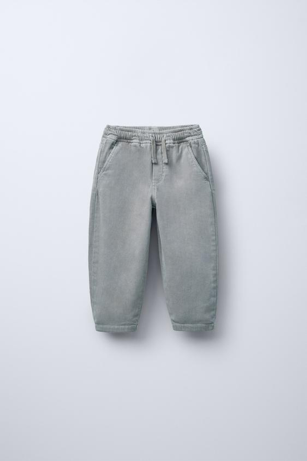 ZARA БРЮКИ ПРЯМОГО КРОЯ ИЗ ТВИЛА, СИНИЙ