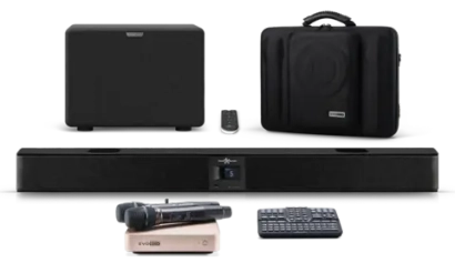 Караоке система Evobox Plus с микрофонами + Акустическая система EvoSound Bar