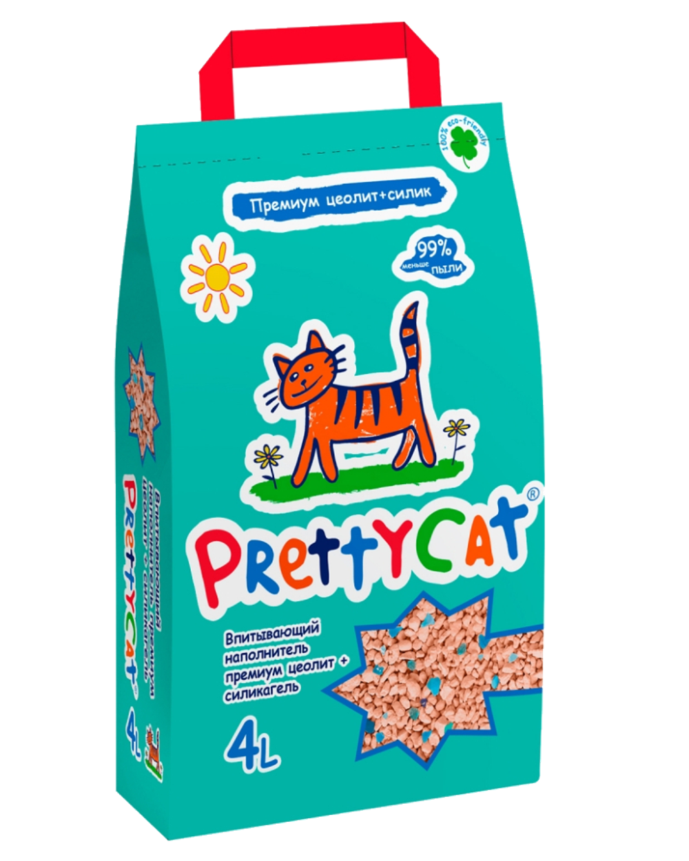 PrettyCat Наполнитель впитывающий глиняный "Premium" с део-кристаллами 2кг. (4л)