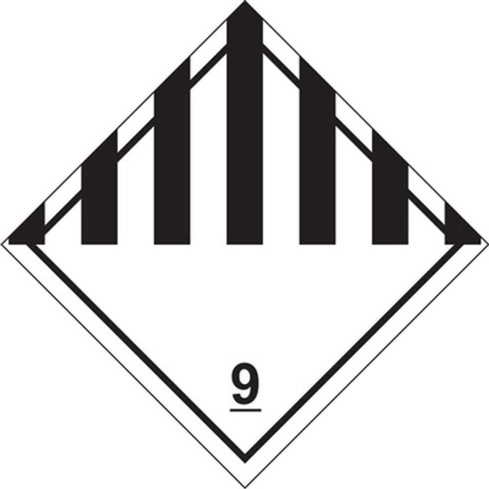 Знак-наклейка "Прочие опасные вещества и изделия" (9 класс опасности)