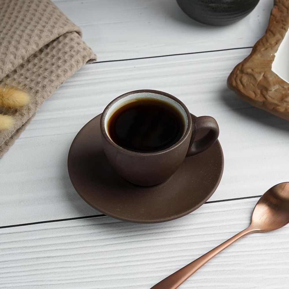 Кофейная пара 100 мл d 6,3 см h5,2 см White Matt New Brown Taiga P.L. Proff Cuisine [8]