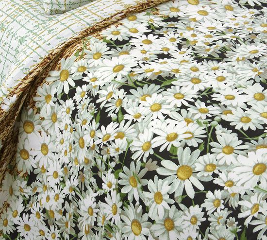 Полуторный комплект постельного белья Ромашки перкаль