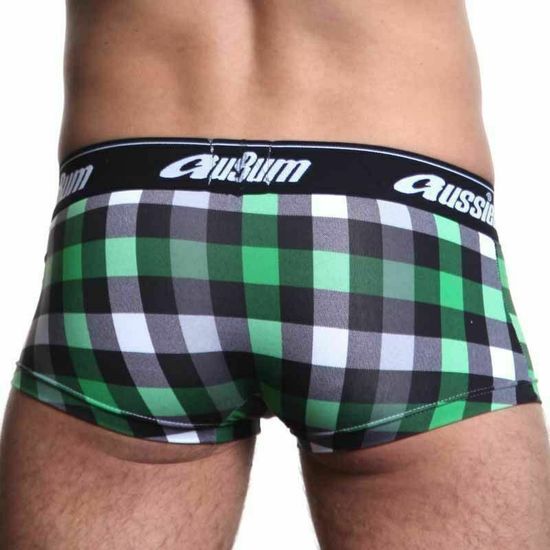 Мужские трусы хипсы зеленые в клетку Aussiebum zAB00346