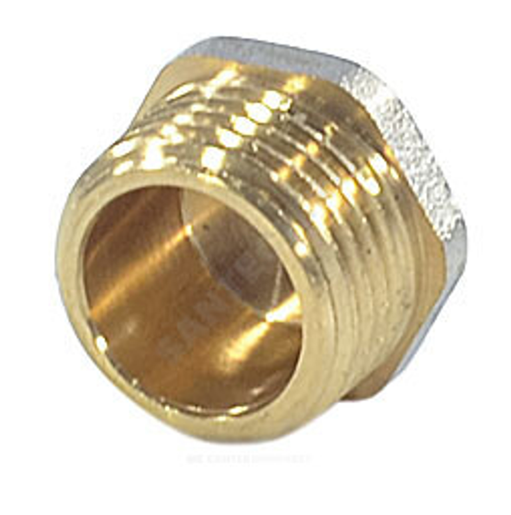 Заглушка латунь никель Ду 20 (3/4") НР 9017 ГОСТ 32585-2013 Aquasfera 9017-02