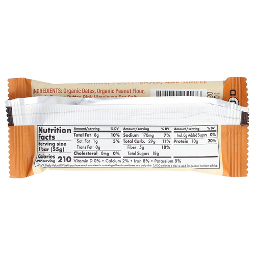 Skout Organic, протеиновый батончик, арахисовая паста, 55 г (1,9 унции)