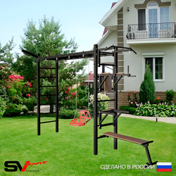 Уличная шведская стенка Sv Sport рукоход У5431 (Турник/Брусья/Стойка/Скамья/Со спинкой/Кронш бокс)