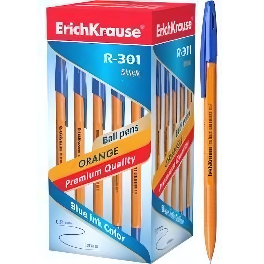 Ручка шариковая 0,7мм, синяя &quot;R-301 Orange Stick&quot; (Erich Krause)