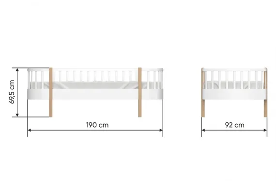 Кровать подростковая Ellipse Classic Молочная