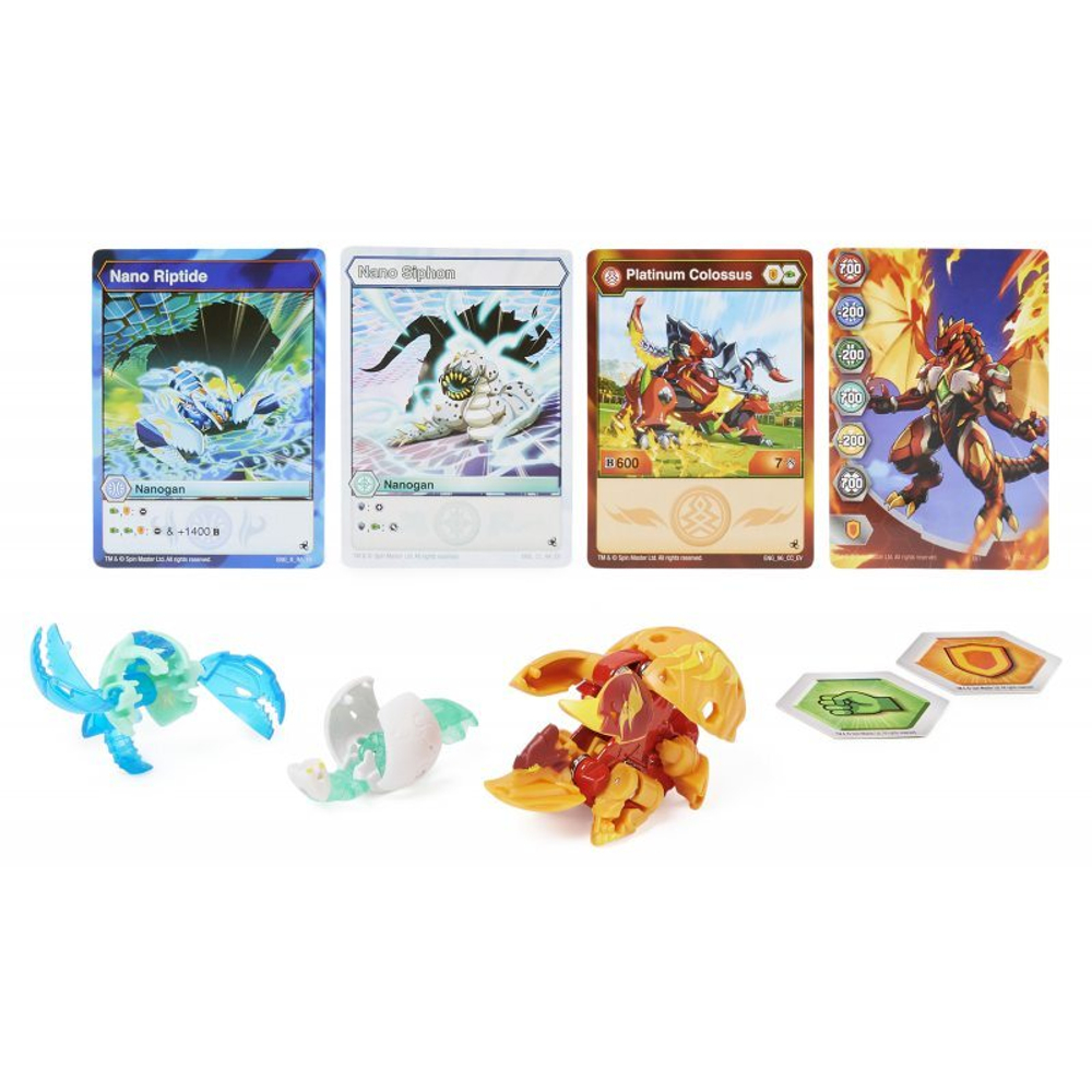 Bakugan Evolutions - Kula True Metal Platinum Colossus + Nanogans Nano Riptide и Nano Siphon Series 4 20135591
