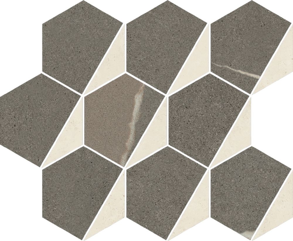 Мозаика Metropolis Mosaico Hexagon Warm Nat 25.4x31