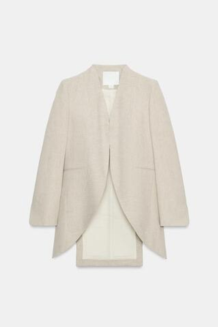 ZARA ДЛИННЫЙ БЛЕЙЗЕР В ПОЛОСКУ — ZW COLLECTION, ПЕСОЧНЫЙ МЕЛАНЖ