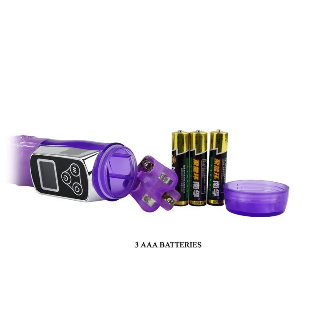 Вибратор с ротацией Up and Down Love - 24 см. (Цвет: фиолетовый)