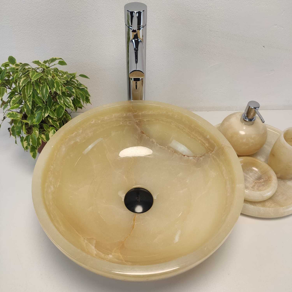 Раковина из оникса Bowl Yellow TinLip BO-61090 40*40*15
