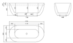Акриловая ванна BelBagno 170x80 BB70-1700-800-W/NM Черная Белая без гидромассажа