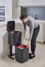 Контейнер для мусора с двумя баками Totem Compact 40 л графит, Joseph Joseph