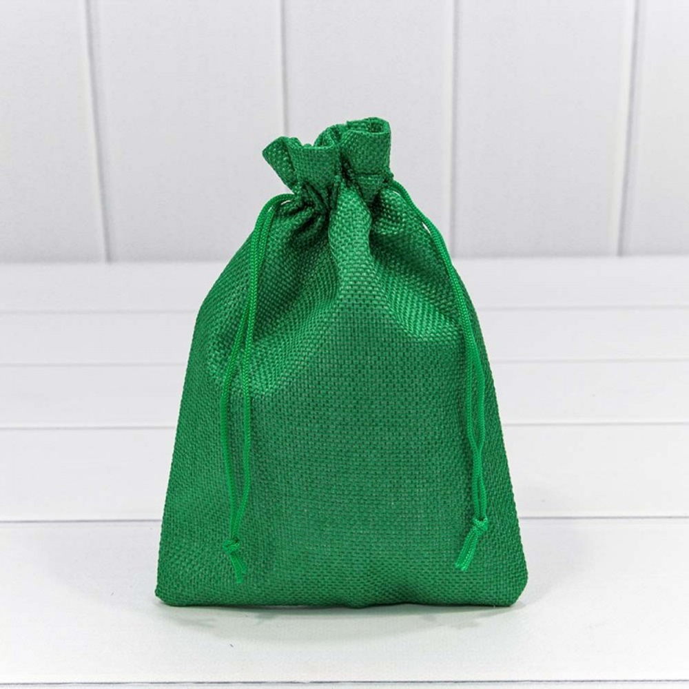 Мешочек 14х20см Лен искусственный (Зеленый)