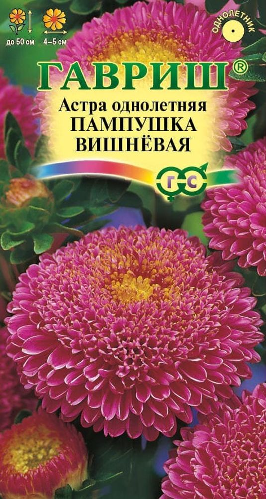 Астра Пампушка Вишневая помпонная 0,3г Гавриш