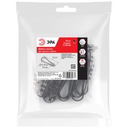 Дюбель хомут ЭРА NO-224-561 для круглого кабеля 19-25 мм чёрный (10 штук) | Дюбель-хомуты