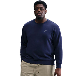 Мужская теннисная кофта Nike Club Fleece Crew - obsidian/white