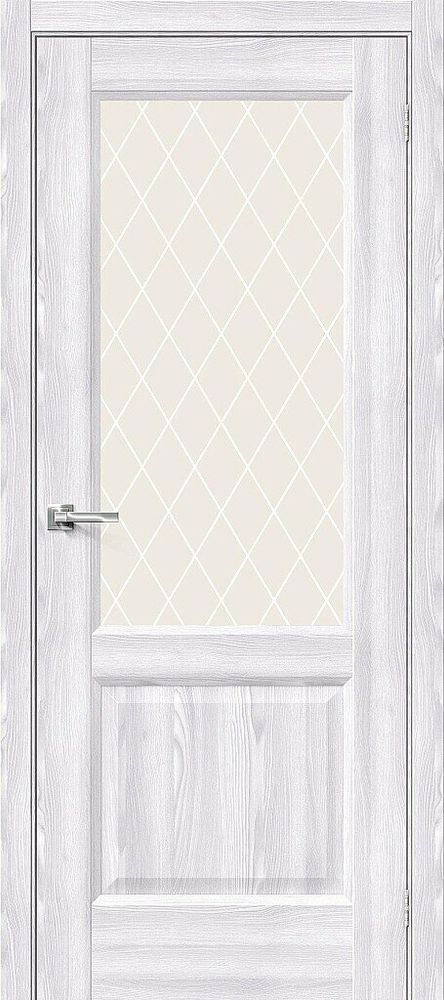 Дверь Неоклассик-33 / Цвет Riviera Ice / Стекло White Сrystal / Двери Браво