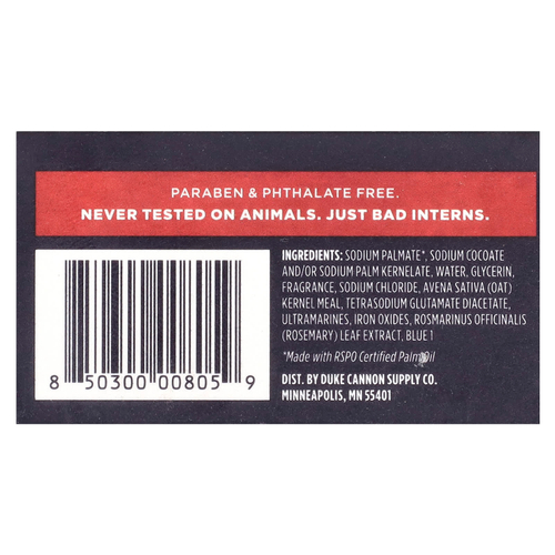 Duke Cannon Supply Co., Big Brick of Bar Soap, аромат Naval Diplomacy, 283 г (10 унций)