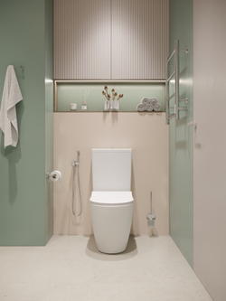 Полотенцесушитель электрический EWRIKA Пенелопа КВ7 60x55 см, подключение справа, слева, скрытое подключение справа, хром, лесенка, с полкой