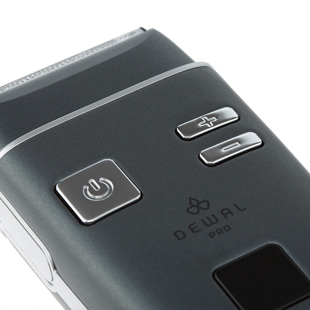 Серый аккумуляторный шейвер для проработки контуров и бороды и бритья Dewal Pro Blade 03-417 Grafit