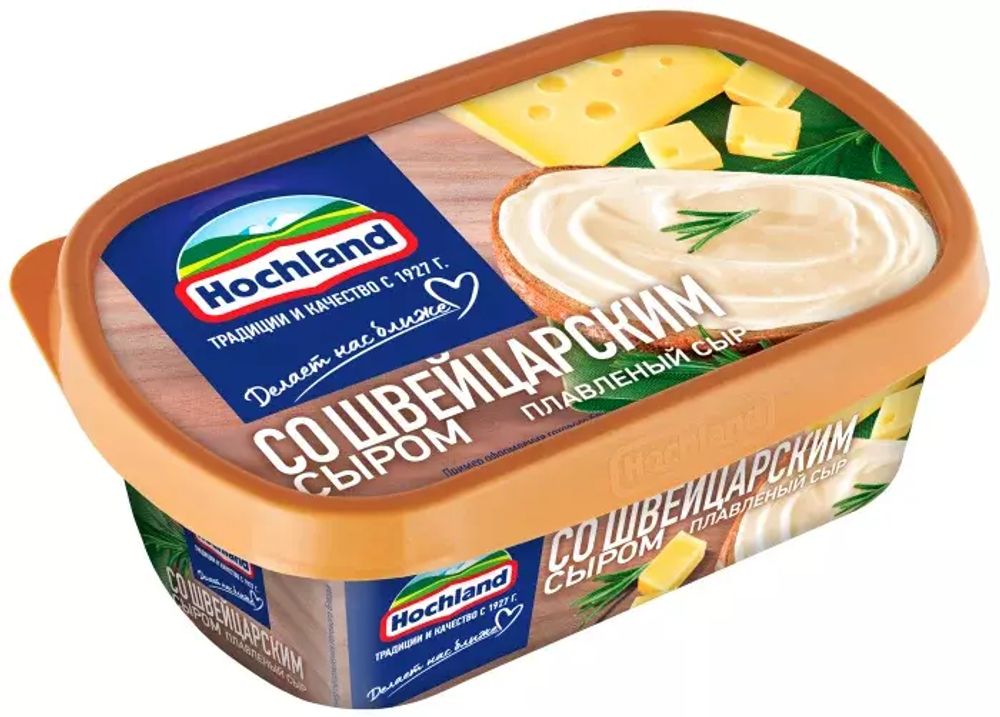 Сыр плавленый Хохланд, Сырная классика, швейцарский сыр, 200 гр