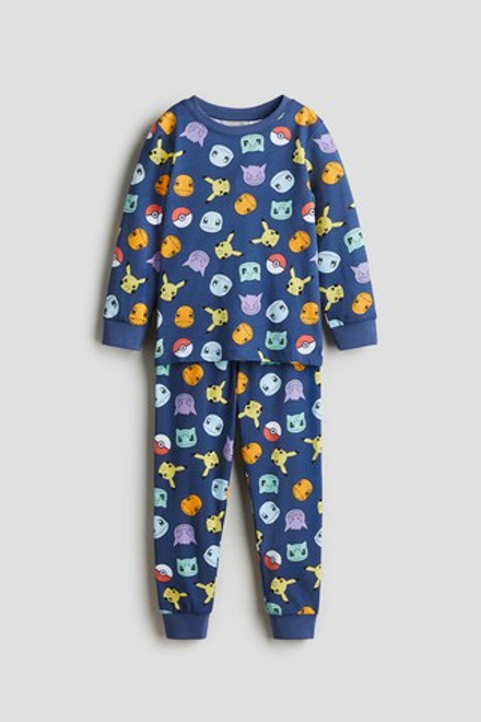 H&M Пижамный комплект с принтом, синий
