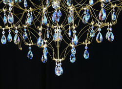 Подвесная люстра светодиодная с пультом и хрустальными подвесками K9 MyFar Allegria MR2643-66P-50СD