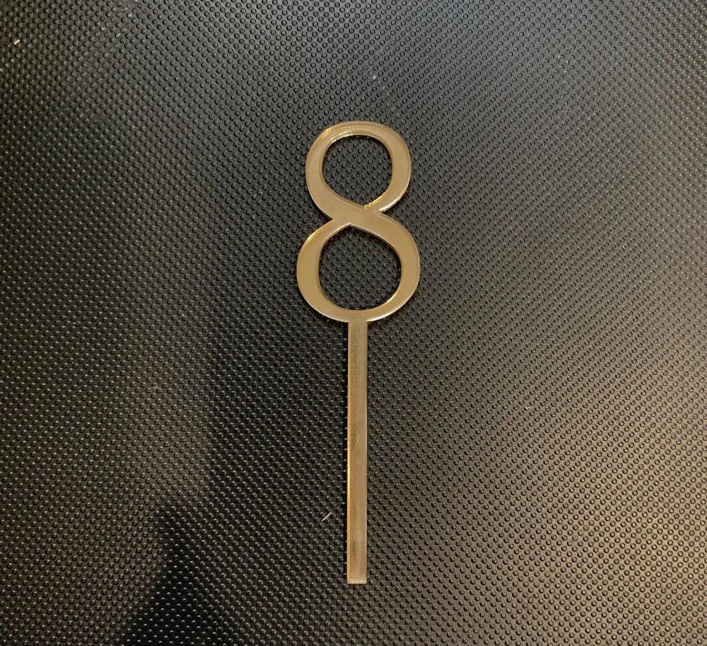 Топпер / Цифра мини "8" / акрил зеркальный золото