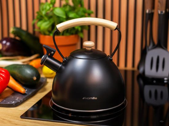 Чайник 2,5 л. из нержавеющей стали со свистком Kamille KM 0856