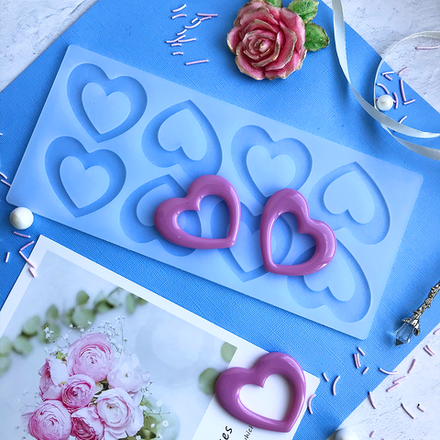 Силиконовый мат для отливки шоколада «Сердца»