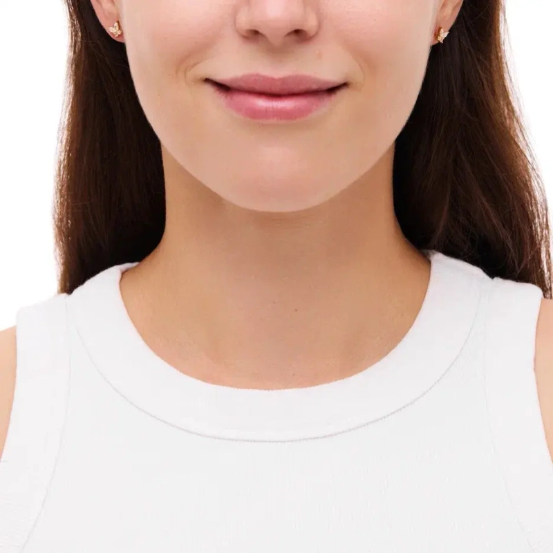 Серьги Кристальная Бабочка – Золото