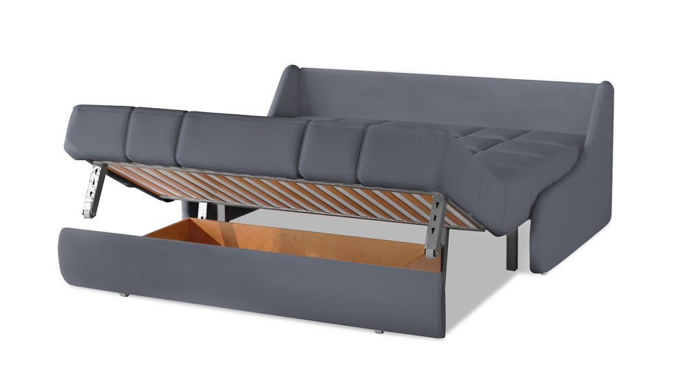 Диван Истван 120 Vivaldi 08 (113416) 131*105*88 см, Серовато - синий Велюр Аккордеон Фиеста в наличии