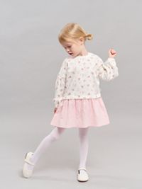 Платье с хлопковой юбкой "Цветы" 0+