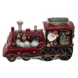 GAEM Фигурка декоративная c подсвет "Дед Мороз на поезде" (AAx3, н/п), L27 W10 H15 см