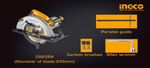 Циркулярная пила INGCO CS2358 INDUSTRIAL 235х25.4 мм 2,2 кВт