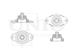 Опора амортизатора задняя UNIO RMP-13044