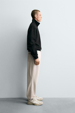 ZARA БАЗОВЫЕ БРЮКИ-ДЖОГГЕРЫ, СВЕТЛО-БЕЖЕВЫЙ