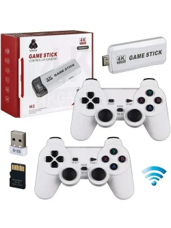 Беспроводная приставка ретро/Игровая консоль Game stick 4k Белая