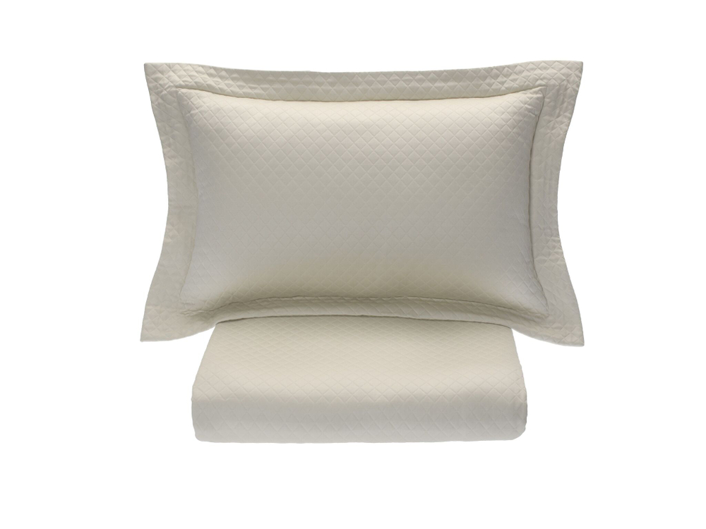 Покрывало 260х280 и 2 декоративные подушки 40х60 Claire Batiste жемчужные