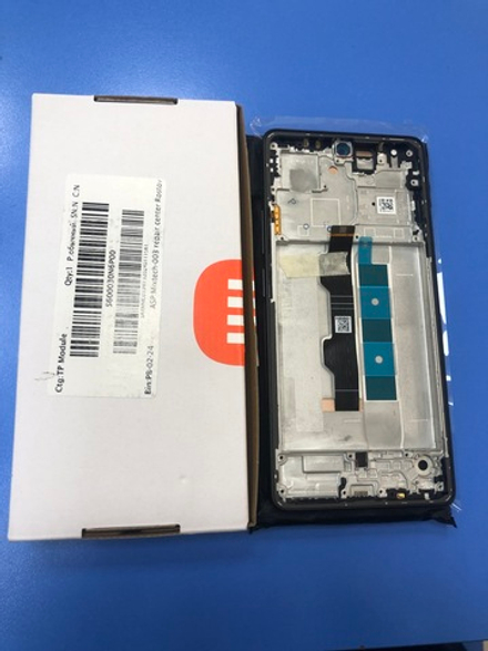 Дисплей в сборе с тачскрином и рамкой чёрный для Xiaomi Poco M6 Pro 4G/Not 13 Pro 4G Оригинал Сервисный