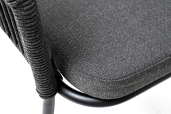 "Лион" обеденная группа на 4 персоны со стульями "Лион" темно-серый, круглый стол "серый гранит"