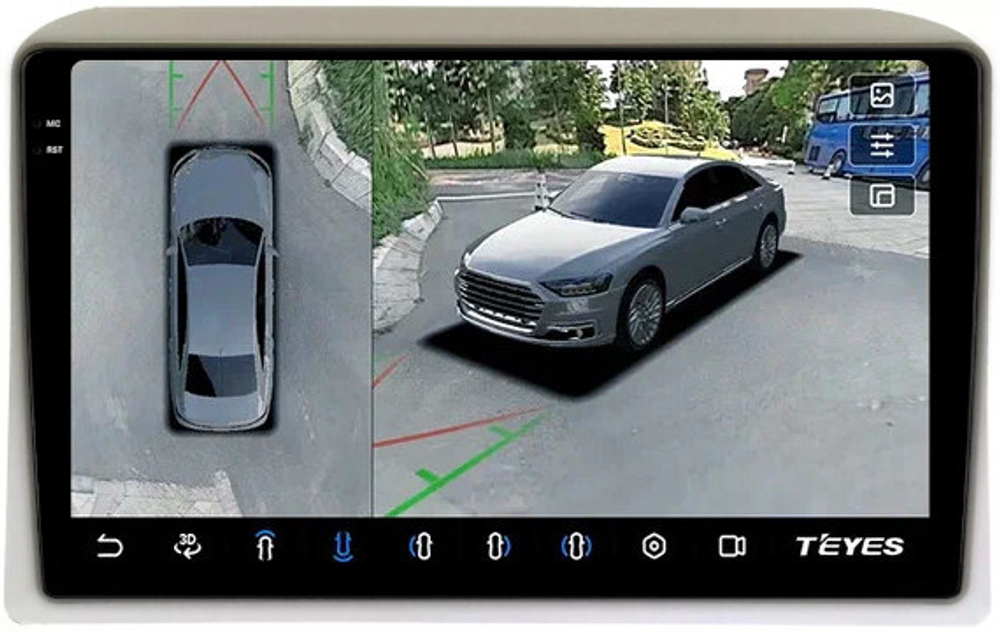 Магнитола для Nissan Serena C25 2005-2007 (рамка тип1 бежевая) - Teyes CC3-2K-360 на Android 10, 2K QLED, 6Гб+128Гб, CarPlay, 4G SIM-слот, 4 камеры в комплекте