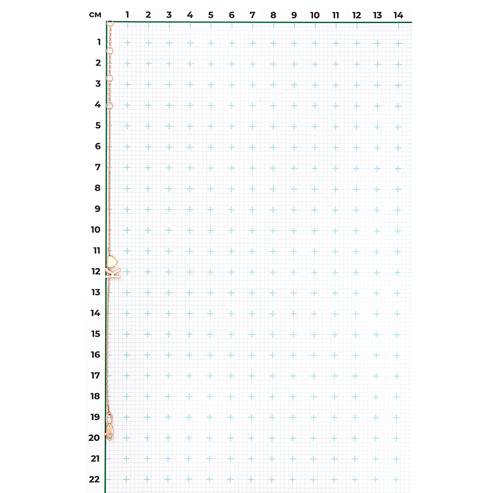 Браслет «Буква К» из красного золота