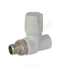 Клапан (вентиль) PP-R запорный белый Дн 20х1/2" Ру25 НР прямой для радиатора VALFEX 1014620012